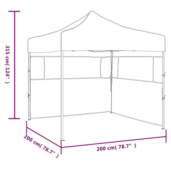 vidaXL foldbart festtelt med 2 sidevægge 2x2 m stål blå