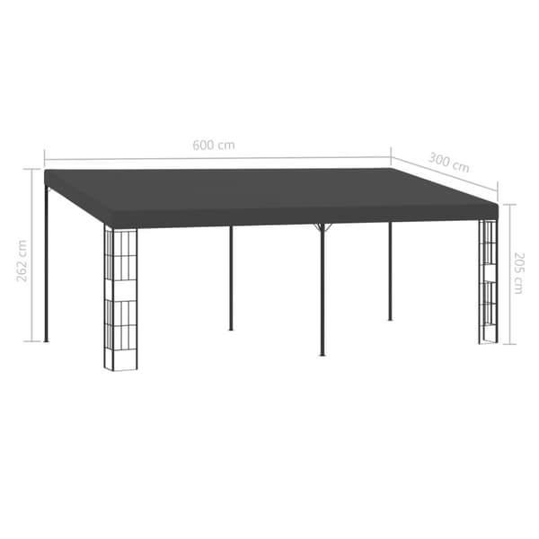 vidaXL Veggmontert paviljong 3x6 m antrasitt stoff