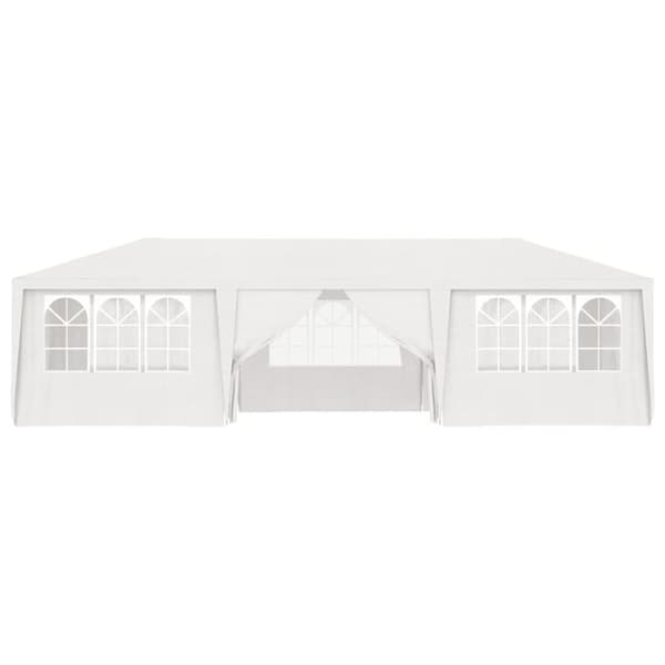 vidaXL Profesjonelt festtelt med sidevegger 4x9 m hvit 90 g/m²