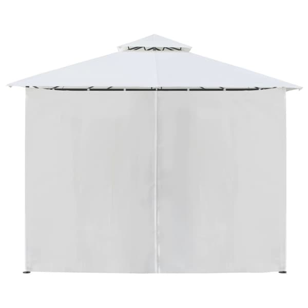 vidaXL Paviljong med draperier 600x298x270 cm vit 180g/m²