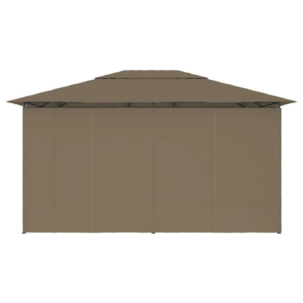vidaXL havetelt med gardiner 4x3 m 180 g/m² gråbrun