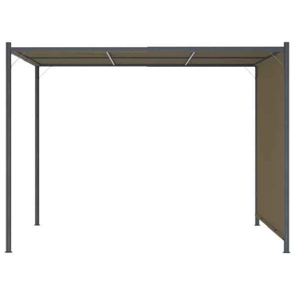 vidaXL pergola med tilbagetrækkeligt tag 3x3 m 180 g/m² gråbrun