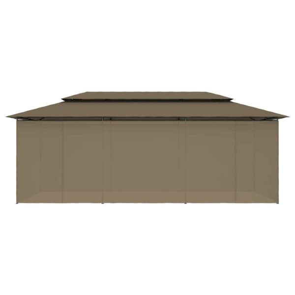 vidaXL Paviljong med draperier 600x298x270 cm taupe 180 g/m²