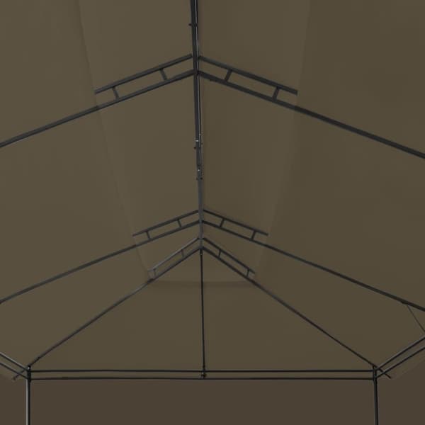 vidaXL Paviljong med draperier 600x298x270 cm taupe 180 g/m²