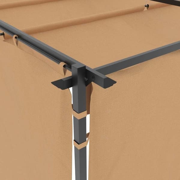vidaXL pavillon med gardiner 3x3 m stål gråbrun