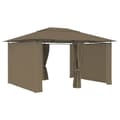 Miniatyrbilde 3 av 9: vidaXL Hagetelt med gardiner 4x3 m gråbrun 180 g/m²