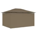Miniatyrbilde 4 av 9: vidaXL Hagetelt med gardiner 4x3 m gråbrun 180 g/m²