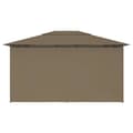 Miniatyrbilde 5 av 9: vidaXL Hagetelt med gardiner 4x3 m gråbrun 180 g/m²