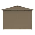 Miniatyrbilde 6 av 9: vidaXL Hagetelt med gardiner 4x3 m gråbrun 180 g/m²