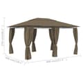 Miniatyrbilde 9 av 9: vidaXL Hagetelt med gardiner 4x3 m gråbrun 180 g/m²