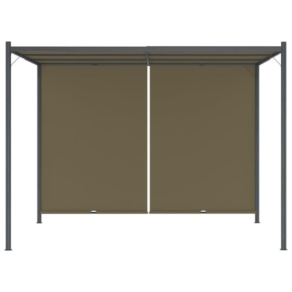 vidaXL Hagepergola med uttrekkbart tak 3x3 m gråbrun 180 g/m²