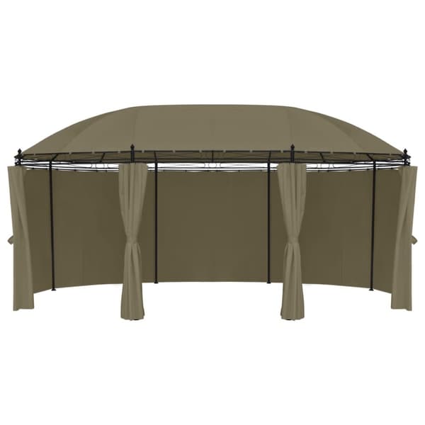vidaXL Huvimaja verhoilla 520x349x255 cm harmaanruskea 180 g/m²