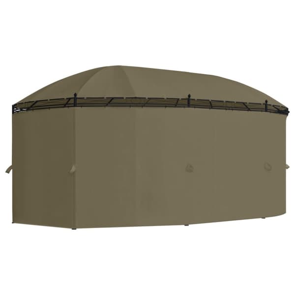 vidaXL Paviljong med gardiner 520x349x255 cm gråbrun 180 g/m²