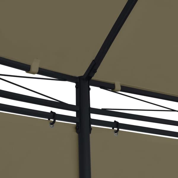 vidaXL Paviljong med gardiner 520x349x255 cm gråbrun 180 g/m²