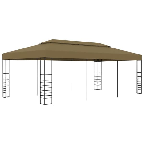 vidaXL pavillon 6x3x2,7 m 180 g/m² gråbrun