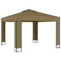 Miniatyrbillede 2 af 5: vidaXL pavillon med dobbelttag 3x3x2,7 m 180 g/m² gråbrun
