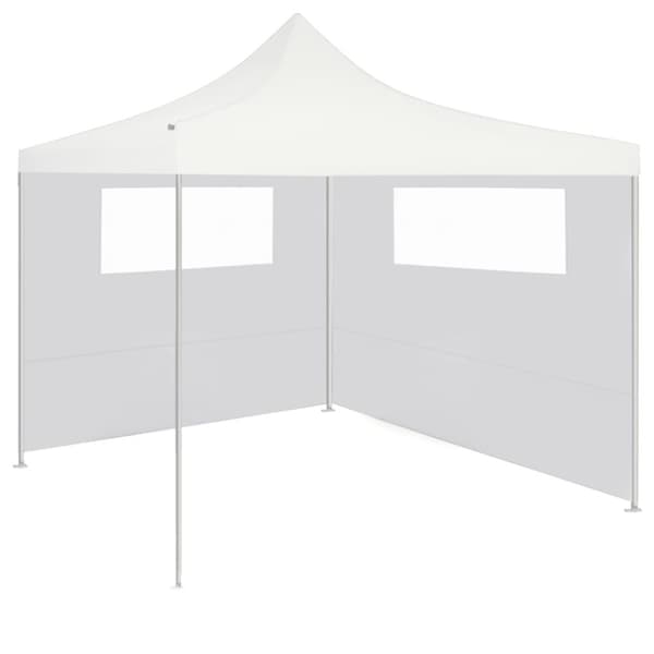 vidaXL Sidevegg til paviljong med vinduer 6x2 m hvit