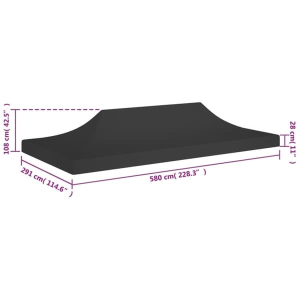 vidaXL Teltduk for festtelt 6x3 m svart 270 g/m²