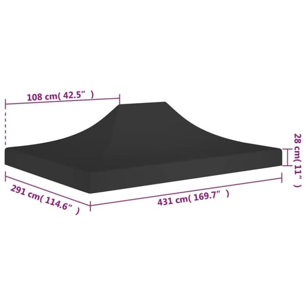 vidaXL Juhlateltan katto 4,5x3 m musta 270 g/m²