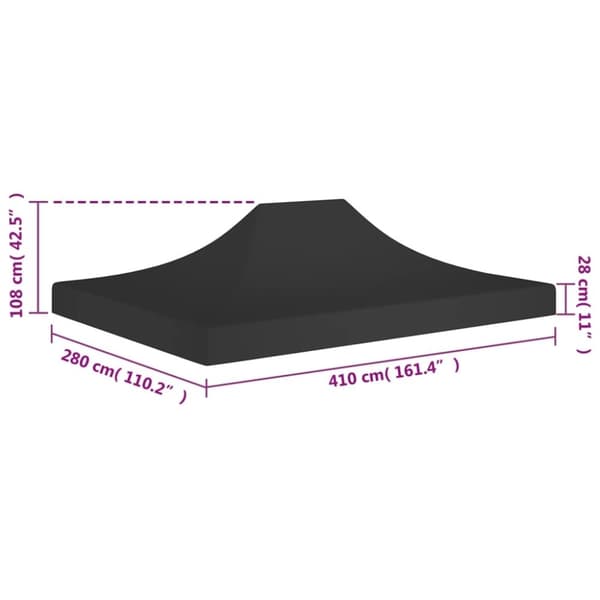 vidaXL Teltduk for festtelt 4x3 m svart 270 g/m²