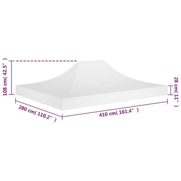 vidaXL Teltduk for festtelt 4x3 m hvit 270 g/m²