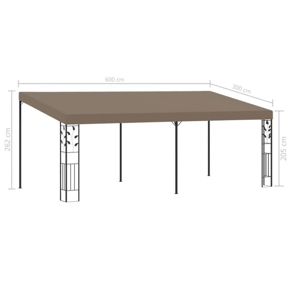 vidaXL Väggmonterad paviljong 6x3x2,5 m taupe