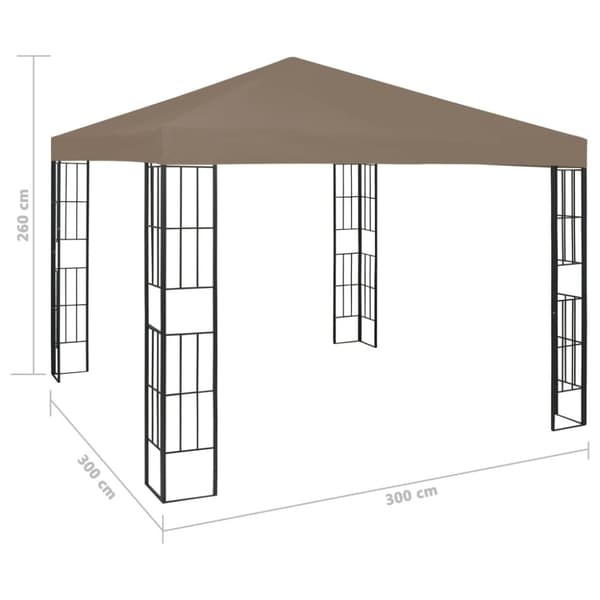 vidaXL Paviljong 3x3 m taupe