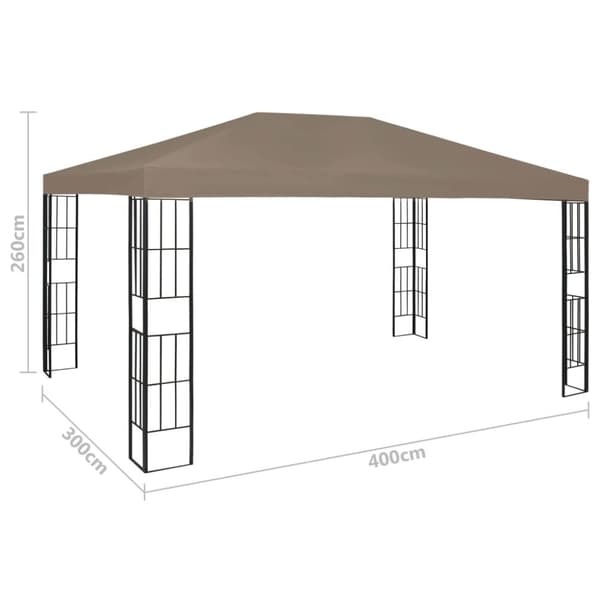 vidaXL pavillon 4x3 m gråbrun