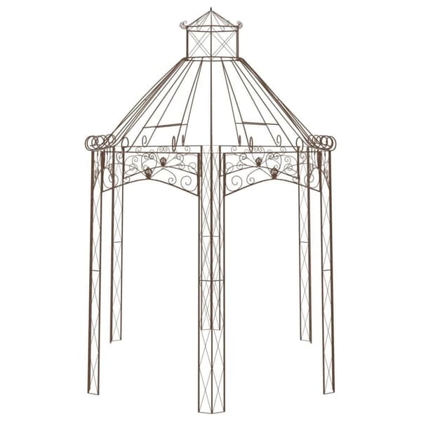 vidaXL havepavillon 400x258x378 cm jern antikbrun