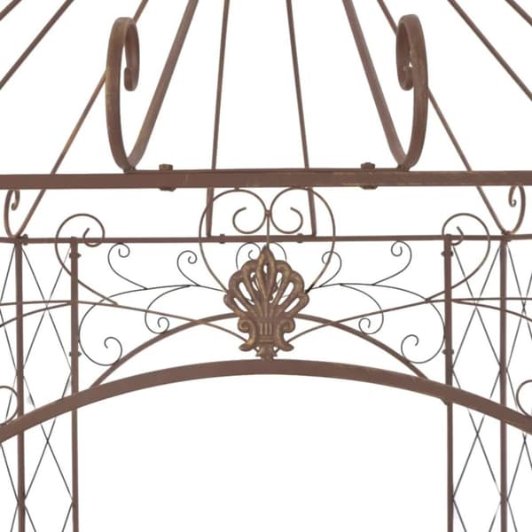 vidaXL havepavillon 400x258x378 cm jern antikbrun