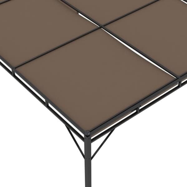 vidaXL havepavillon med sidegardin 4x3x2,25 m gråbrun