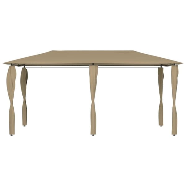 vidaXL pavillon med stolpeovertræk 2,98x5,3x2,59 m 160 g/m² gråbrun