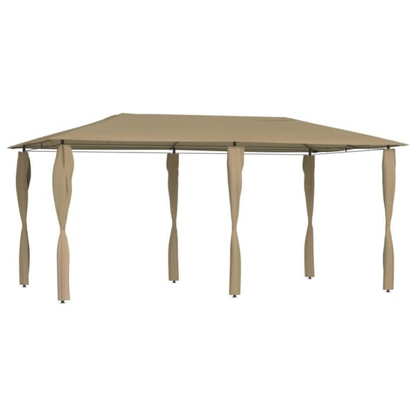 vidaXL pavillon med stolpeovertræk 2,98x5,3x2,59 m 160 g/m² gråbrun