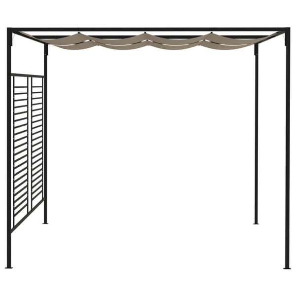 vidaXL Paviljong med uttrekkbart tak 3x4x2,3 m gråbrun 180 g/m²