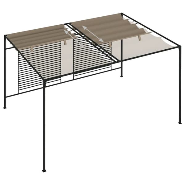 vidaXL Paviljong med uttrekkbart tak 3x4x2,3 m gråbrun 180 g/m²