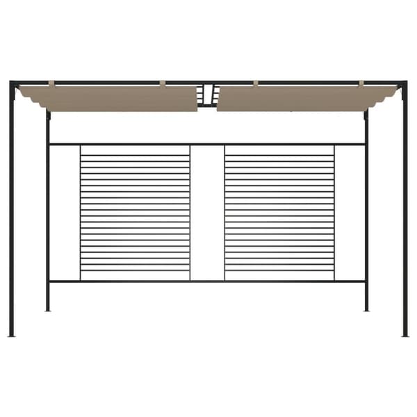 vidaXL Paviljong med uttrekkbart tak 3x4x2,3 m gråbrun 180 g/m²