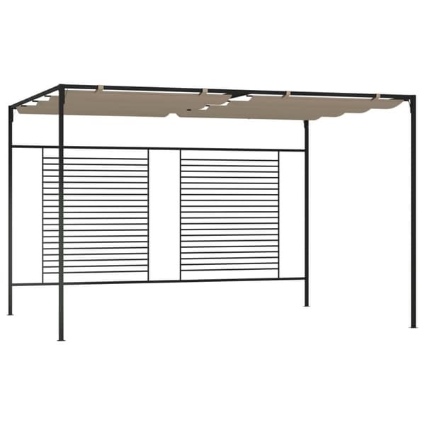 vidaXL Paviljong med infällbart tak 3x4x2,3 m taupe 180 g/m²