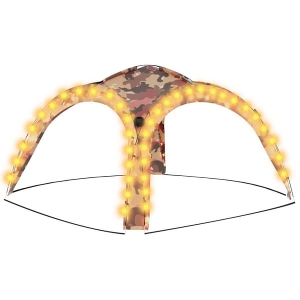 vidaXL Juhlateltta LED ja 4 sivuseinää 3,6x3,6x2,3 m maastokuvio