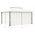 Miniatyrbillede 11 af 11: vidaXL pavillon med gardin og LED-lyskæder 4x3 m cremefarvet