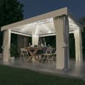 Miniatyrbillede 1 af 11: vidaXL pavillon med gardin og LED-lyskæder 4x3 m cremefarvet