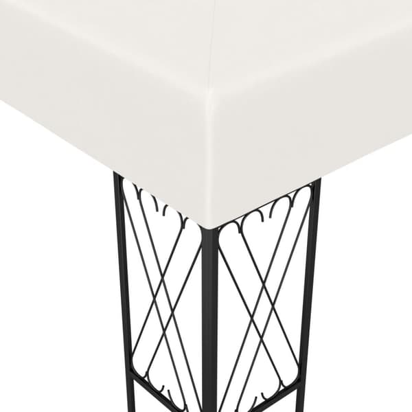 vidaXL Paviljong med LED-lysslynge 3x3 m kremhvit stoff