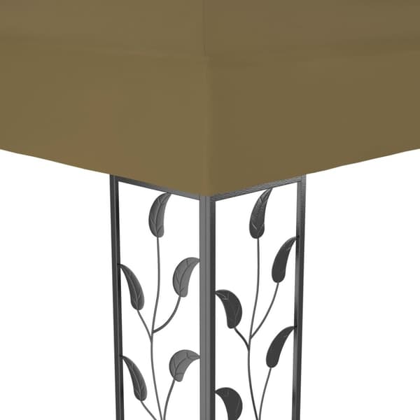 vidaXL Paviljong dubbla tak och ljusslinga LED 3x4 m taupe