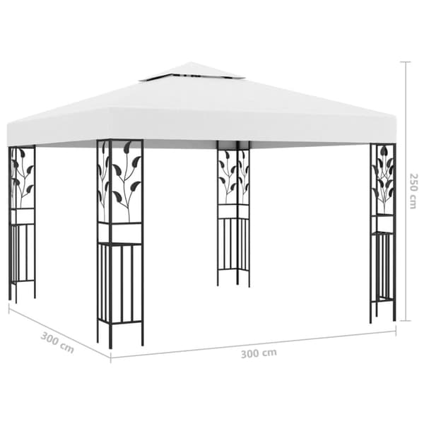 vidaXL Huvimaja LED-valonauhoilla 3x3 m valkoinen