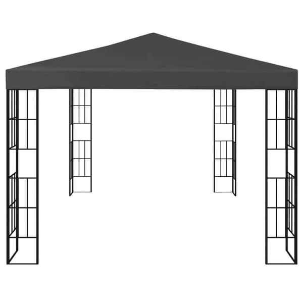 vidaXL pavillon med LED-lyskæder 3x4 m antracitgrå