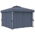 Miniatyrbillede 3 af 10: vidaXL pavillon med gardin og LED-lyskæder 3x3 m antracitgrå