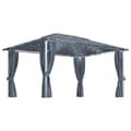 Miniatyrbillede 2 af 11: vidaXL pavillon med gardin + LED-lyskæder 400x300 cm aluminium grå