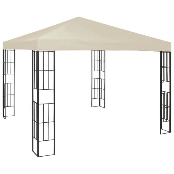 vidaXL pavillon med LED-lyskæder 3x3 m cremefarvet