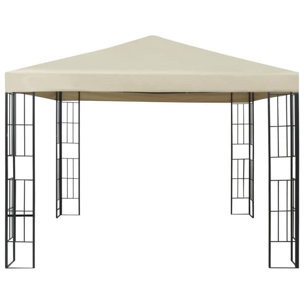 vidaXL pavillon med LED-lyskæder 3x3 m cremefarvet