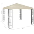 Miniatyrbillede 11 af 11: vidaXL pavillon med LED-lyskæder 3x3 m cremefarvet