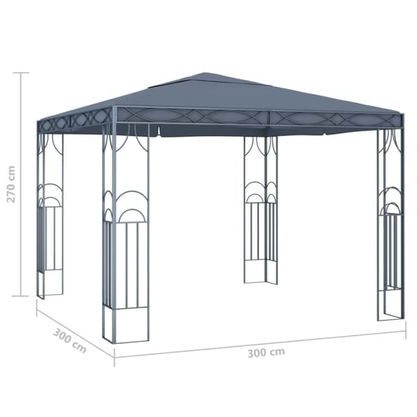 vidaXL Paviljong med ljusslinga LED 300x300 cm antracit